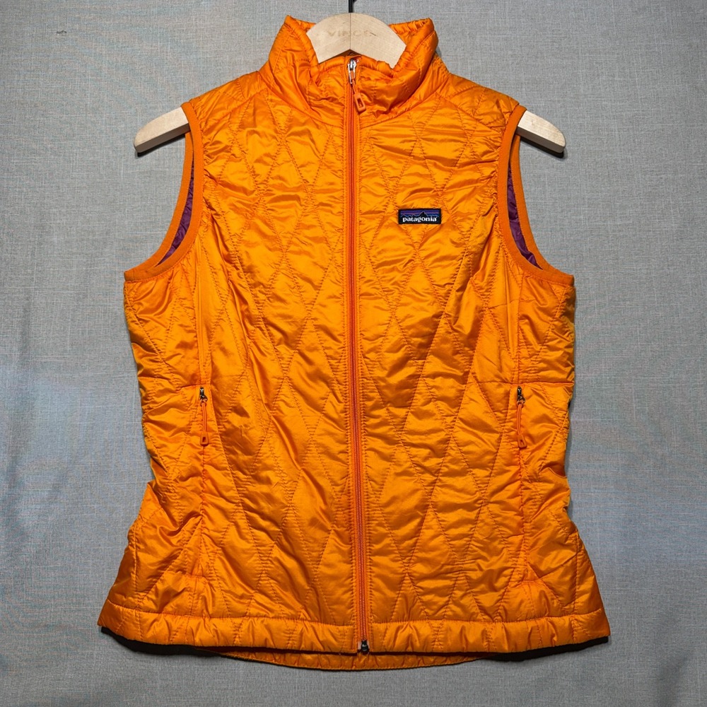 Patagonia Vest Women XS Orange Purple Nano Puff Full Zip 84245 Gorpcore